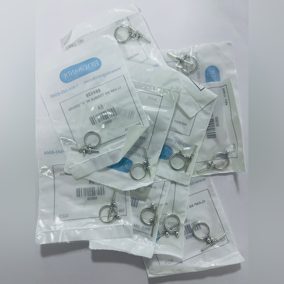 NEW Toggle Clasp Oxidized 925 Sterling Silver Toggle Clasp 20 mm Lot Of 10 - Picture 1 of 4